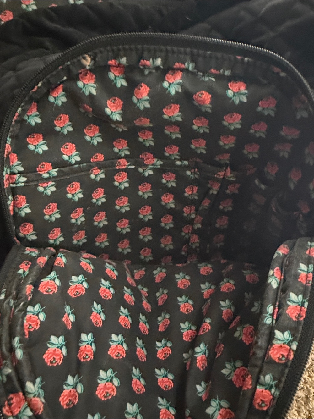 Vera Bradley Quilted Black Backpack - Everyday Carry - Picture 4 of 5